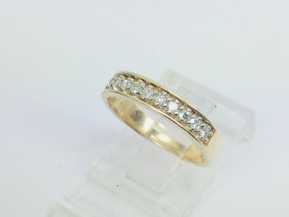 14k Yellow Gold Round Cut 0.22ct Diamond Row Set Ring