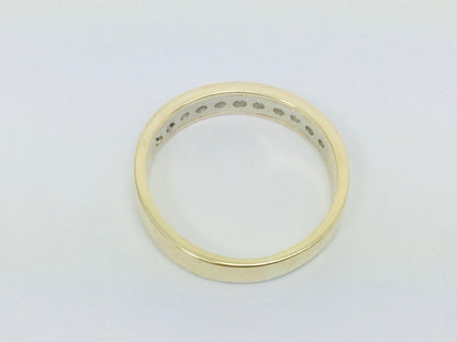 14k Yellow Gold Round Cut 0.22ct Diamond Row Set Ring