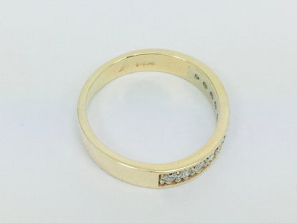 14k Yellow Gold Round Cut 0.22ct Diamond Row Set Ring