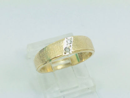 10k Yellow Gold Round Cut 3pt Diamond Row Set Band Ring