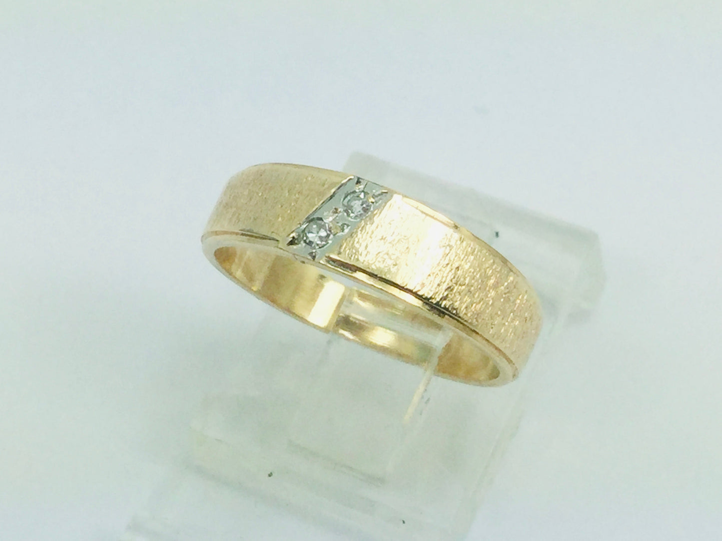 10k Yellow Gold Round Cut 3pt Diamond Row Set Band Ring