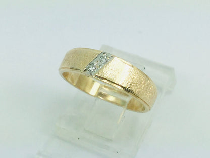 10k Yellow Gold Round Cut 3pt Diamond Row Set Band Ring