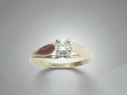 14k Yellow Gold Round Cut 0.15ct Diamond Solitaire Ring