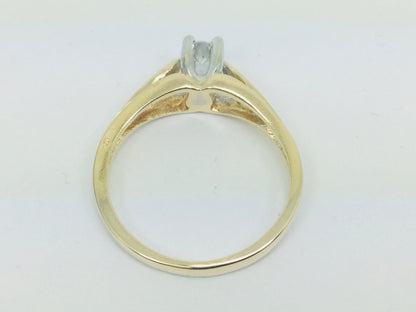 14k Yellow Gold Round Cut 0.15ct Diamond Solitaire Ring