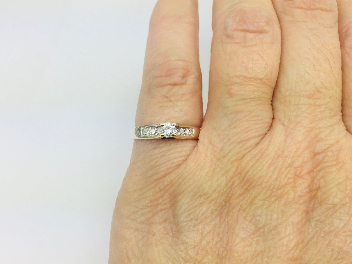 14k Yellow Gold Round Cut 0.25ct Diamond Solitaire with Accents Ring