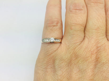 14k Yellow Gold Round Cut 0.25ct Diamond Solitaire with Accents Ring