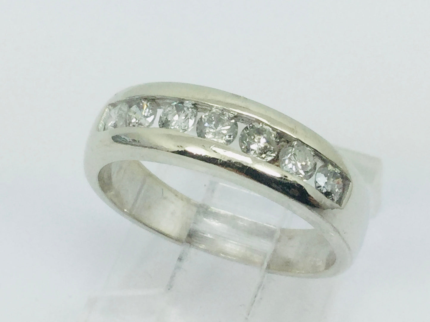 14k Yellow Gold Round Cut 42pt Channel Set Diamond Band Ring