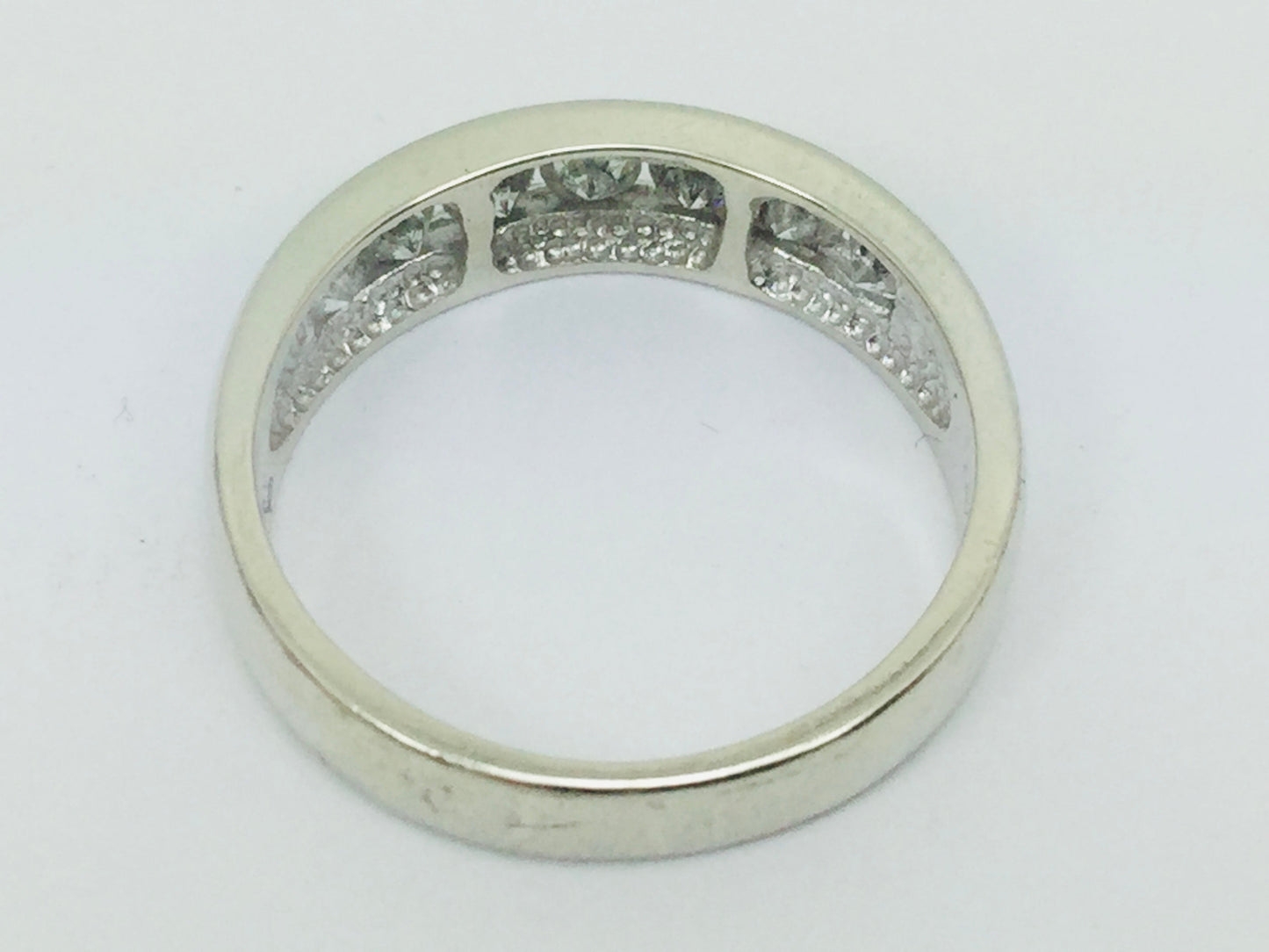 14k Yellow Gold Round Cut 42pt Channel Set Diamond Band Ring