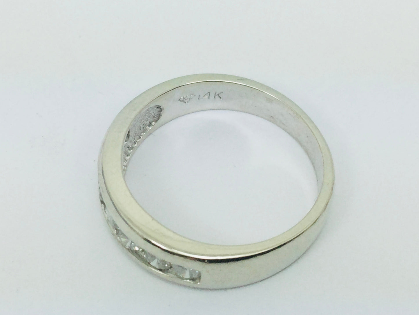 14k Yellow Gold Round Cut 42pt Channel Set Diamond Band Ring