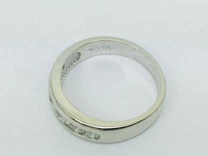 14k Yellow Gold Round Cut 42pt Channel Set Diamond Band Ring