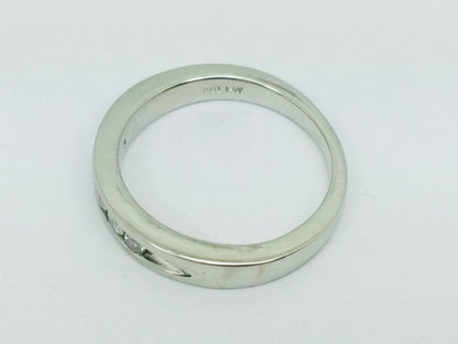 14k White Gold Round Cut 20pt Channel Set Diamond Band Ring