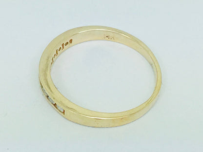 14k Yellow Gold Round Cut 14pt Channel Set Diamond Band Ring