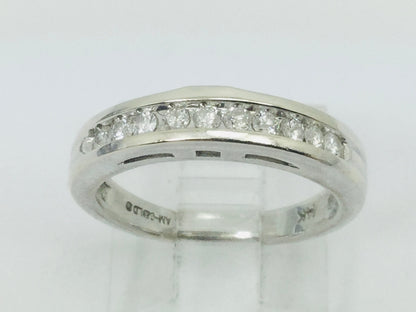 14k White Gold Brilliant Cut 20pt Channel Set Diamond Band Ring