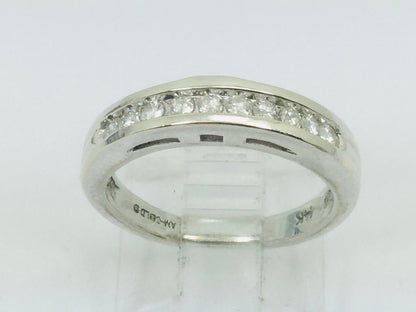 14k White Gold Brilliant Cut 20pt Channel Set Diamond Band Ring