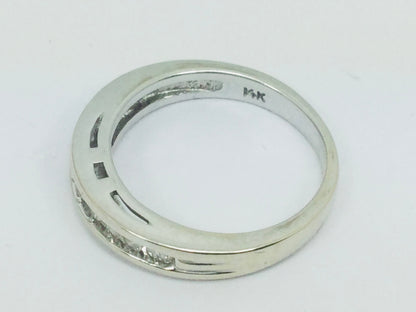 14k White Gold Brilliant Cut 20pt Channel Set Diamond Band Ring