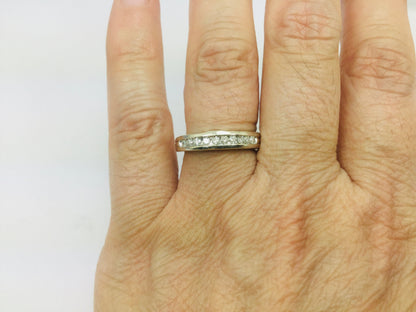 14k White Gold Brilliant Cut 20pt Channel Set Diamond Band Ring