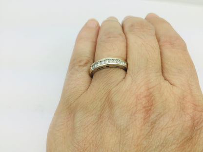 14k White Gold Brilliant Cut 20pt Channel Set Diamond Band Ring