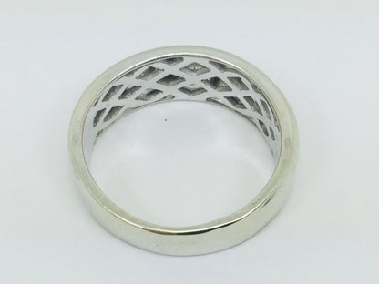 14k White Gold Round Cut 28pt Channel Set Diamond Band Ring