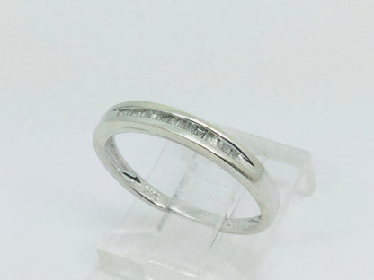 14k White Gold Baguette Cut 18pt Channel Set Diamond Band Ring