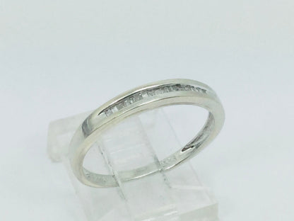 14k White Gold Baguette Cut 18pt Channel Set Diamond Band Ring