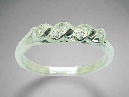 14k White Gold Round Cut 6pt Diamond Bridal Knot Ring