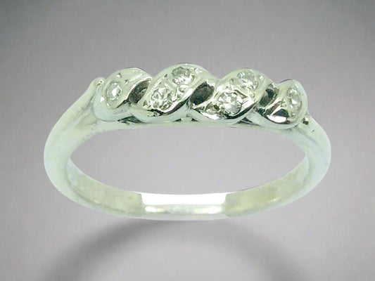 14k White Gold Round Cut 6pt Diamond Bridal Knot Ring