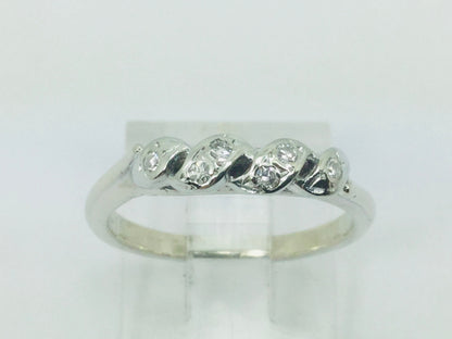 14k White Gold Round Cut 6pt Diamond Bridal Knot Ring