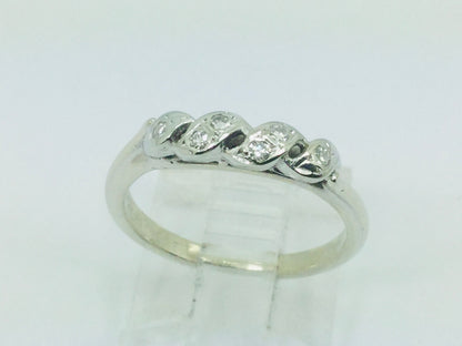 14k White Gold Round Cut 6pt Diamond Bridal Knot Ring