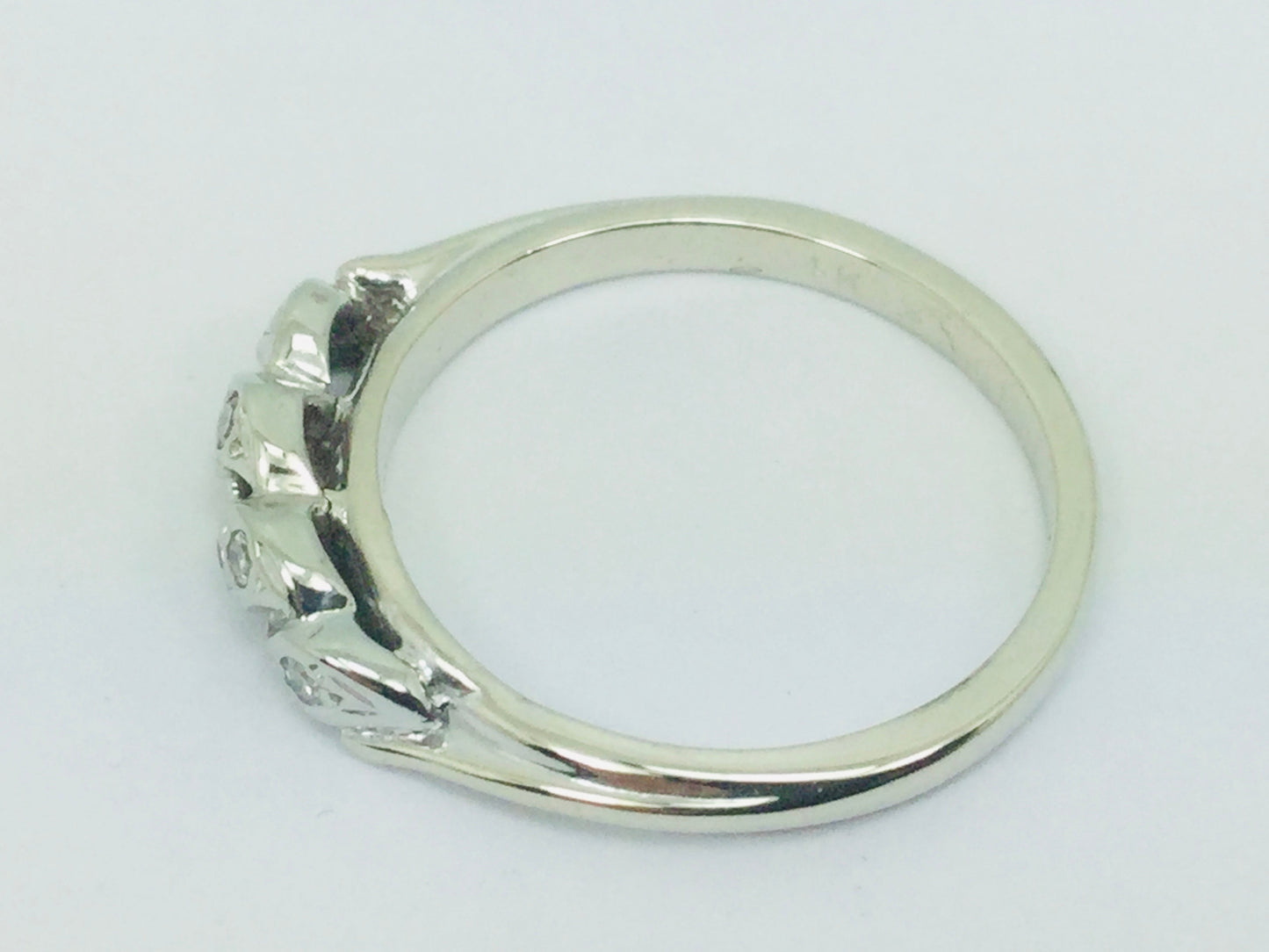 14k White Gold Round Cut 6pt Diamond Bridal Knot Ring