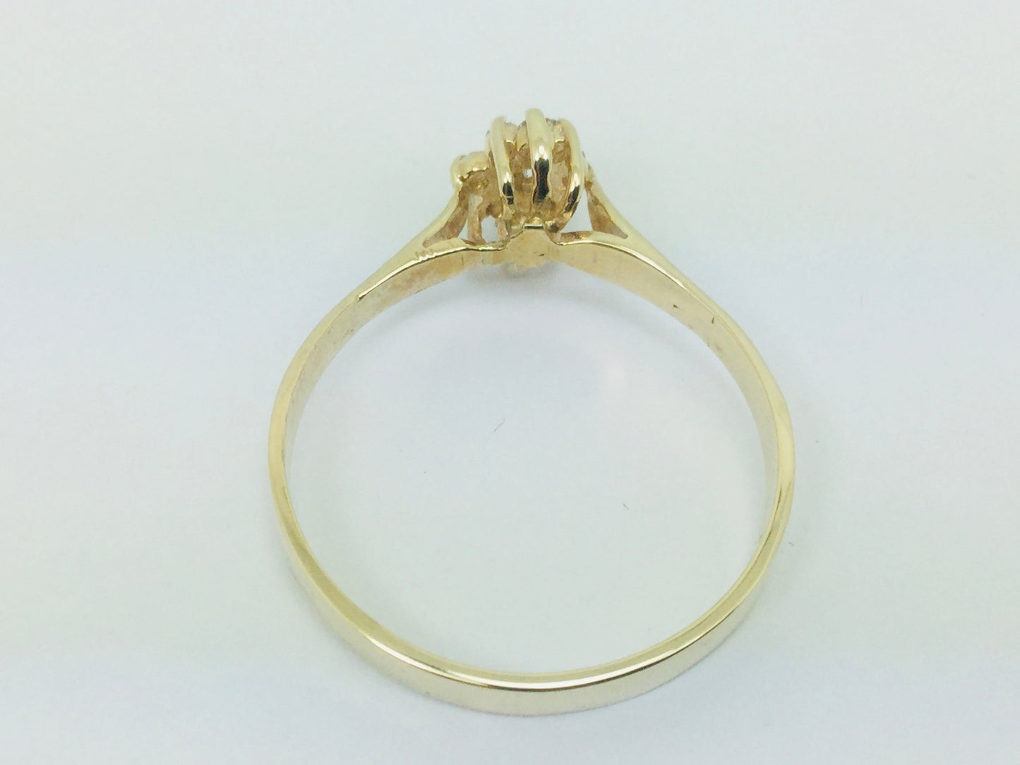 10k Yellow Gold Round Cut 0.25ct Diamond Cluster Ring
