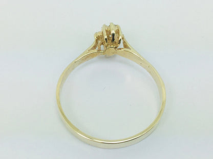 10k Yellow Gold Round Cut 0.25ct Diamond Cluster Ring