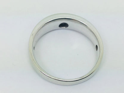 14k White Gold Round Cut 9pt Diamond Row Set Ring