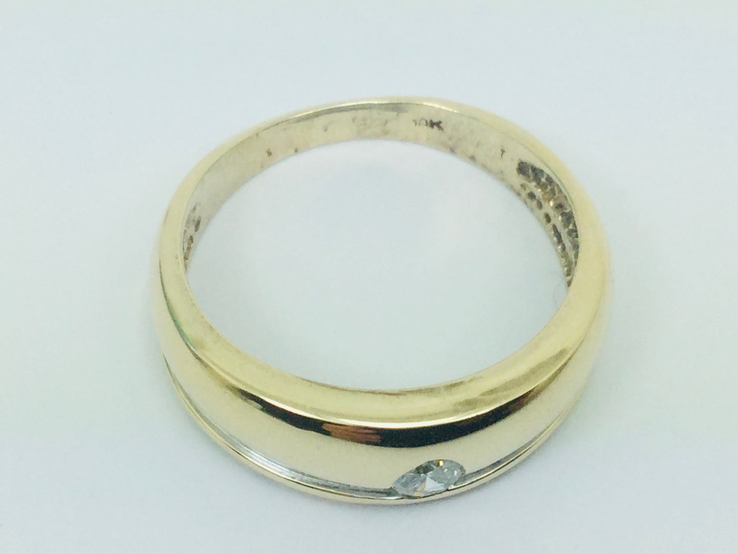 10k Yellow and White Gold Round Cut 16pt Diamond Solitaire Ring