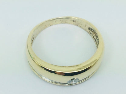 10k Yellow and White Gold Round Cut 16pt Diamond Solitaire Ring