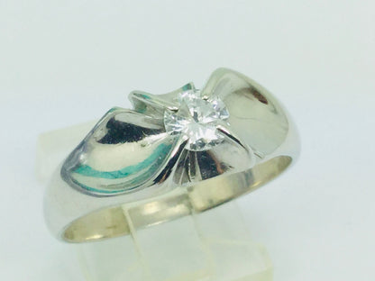 14k White Gold Round Cut 40pt Diamond Solitaire Ring