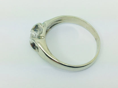 14k White Gold Round Cut 40pt Diamond Solitaire Ring