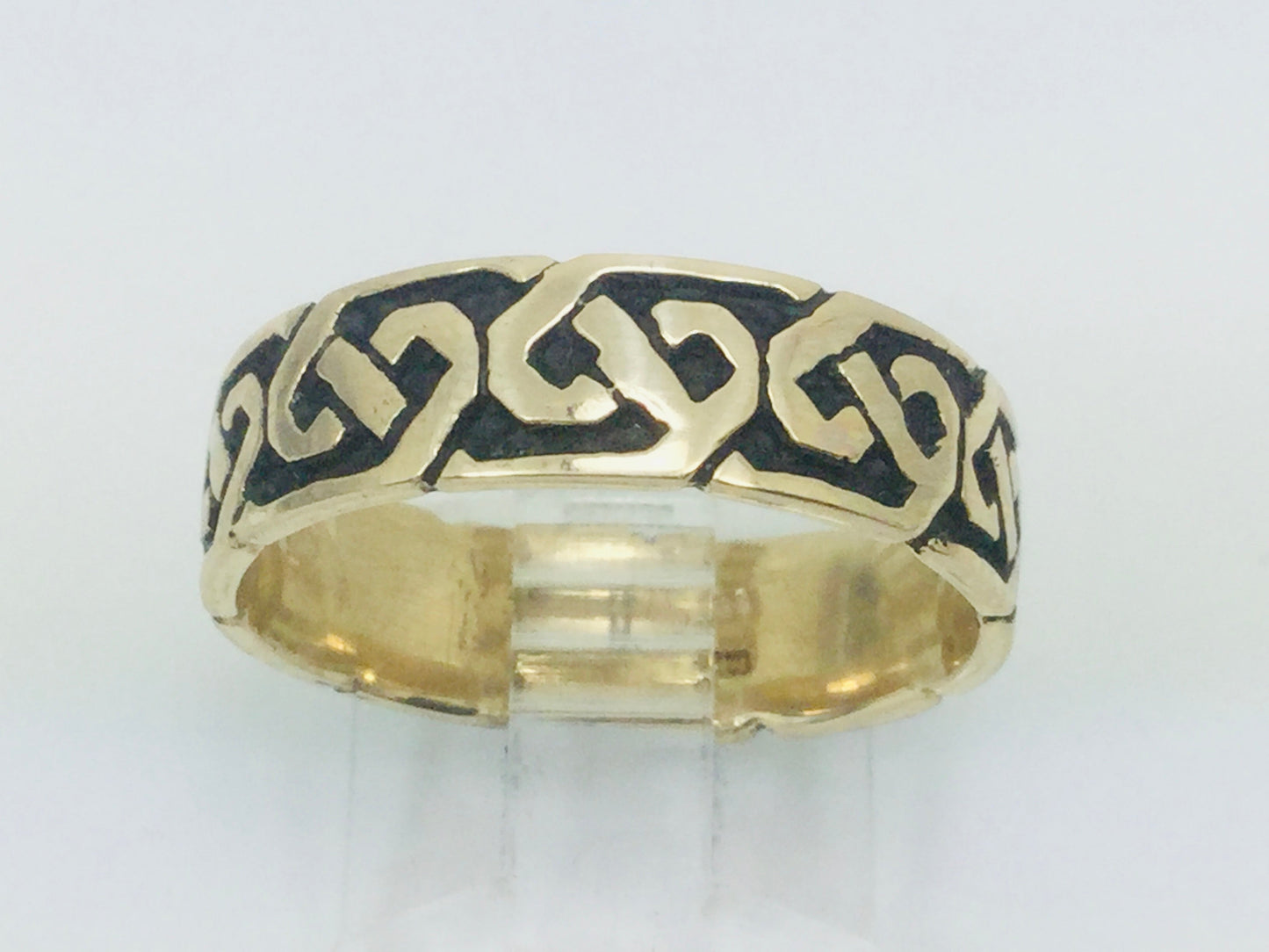 10k Yellow Gold 6.35mm Custom Celtic Pattern Band Ring