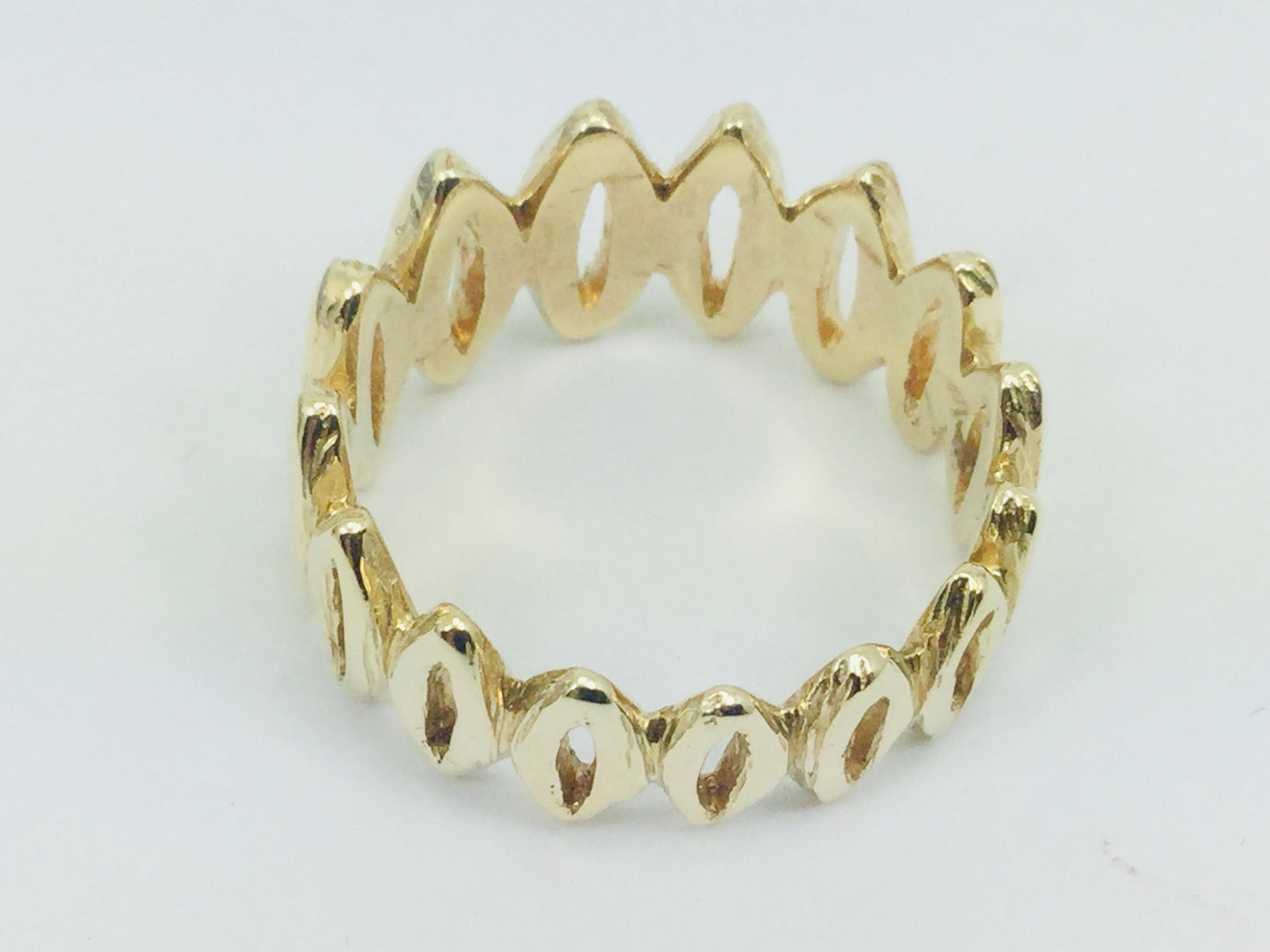 10k Yellow Gold 11.2mm Custom Pattern Band Ring