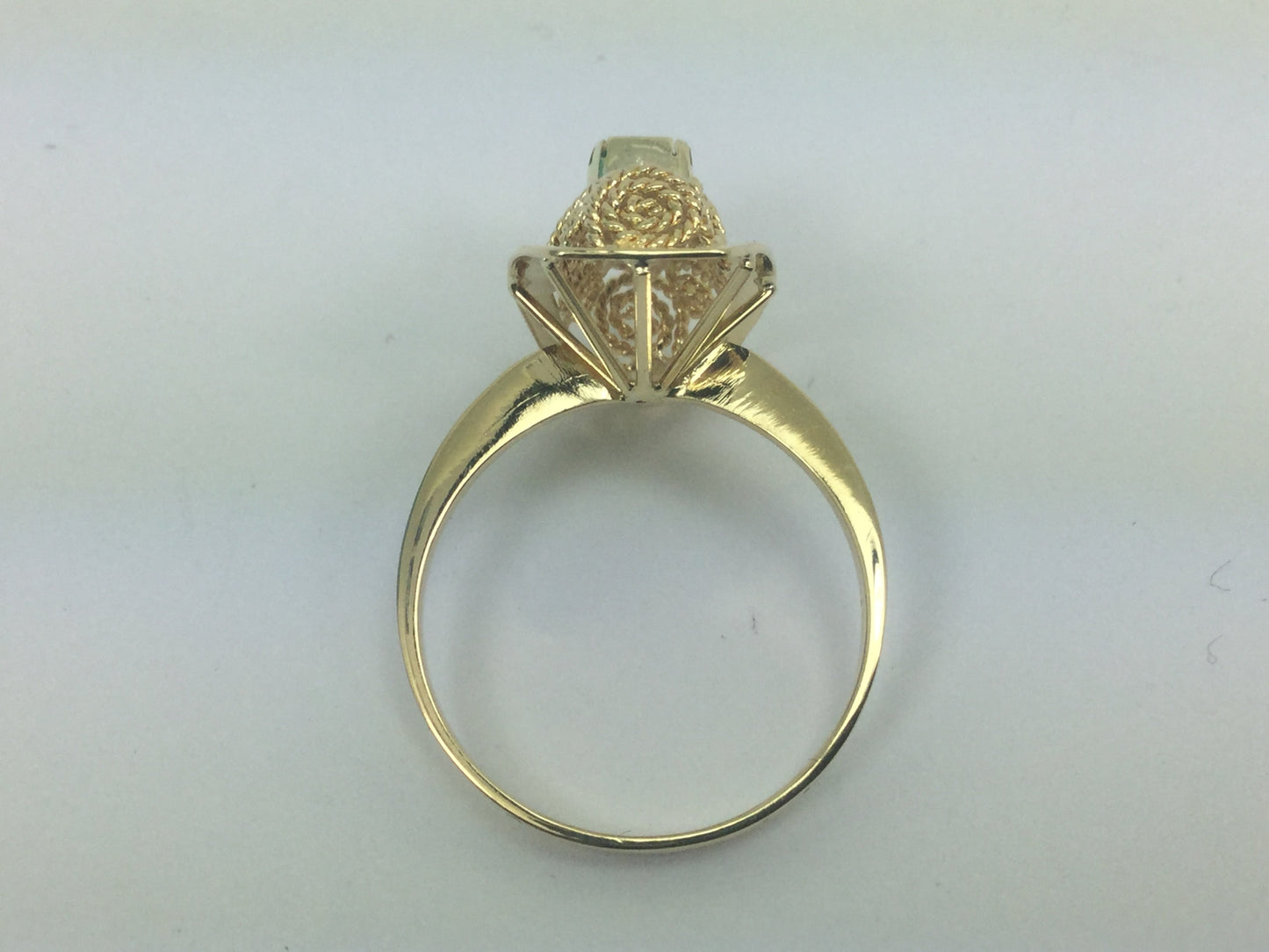 18k Yellow Gold Emerald Cut 20pt Emerald May Birthstone Ring