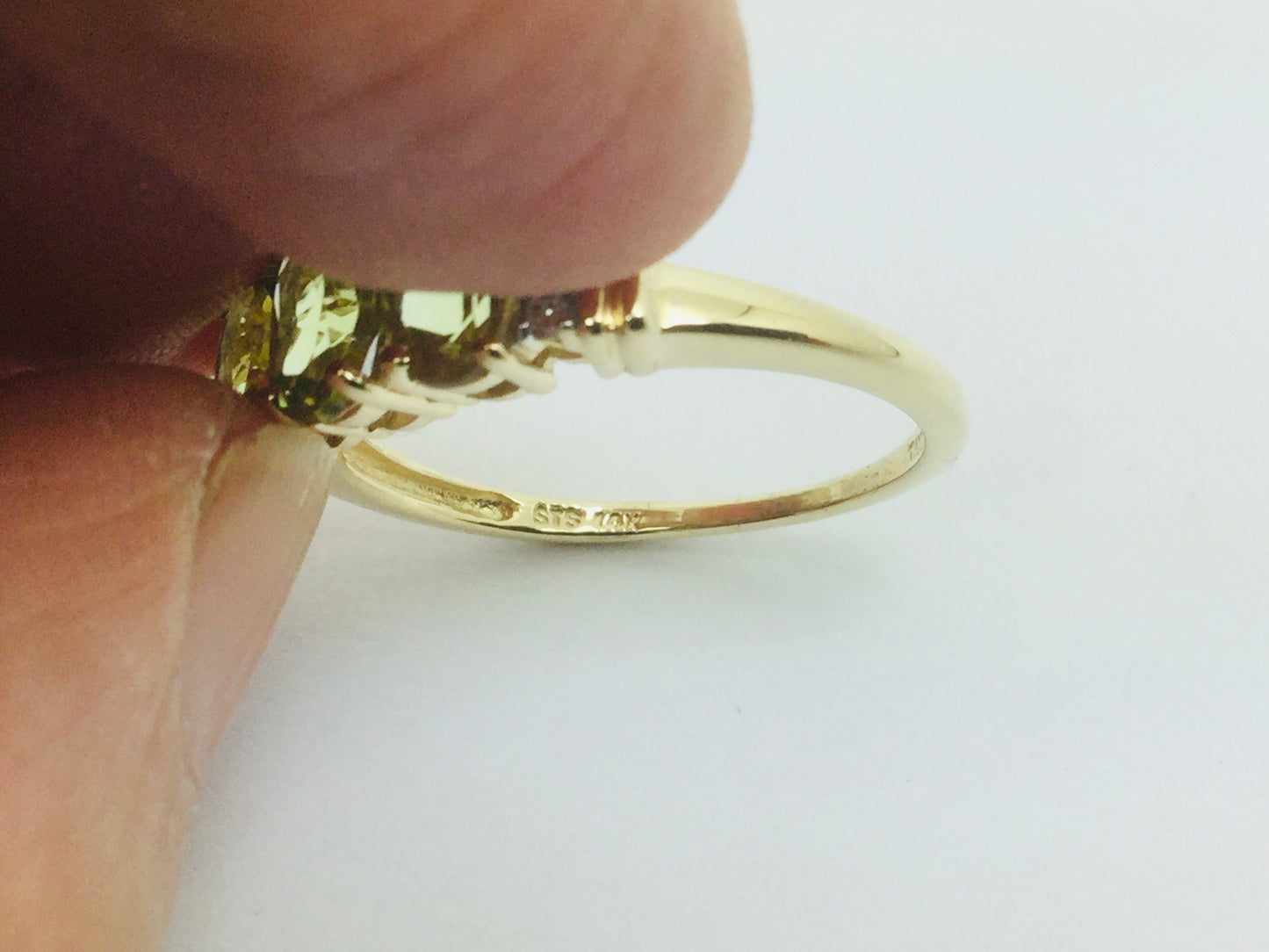 14k Yellow Gold Oval Cut 1.3ct Peridot August Birthstone & 2pt Diamond Halo Ring