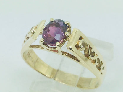 10k Yellow Gold Oval Cut 1ct Ruby July Birthstone Solitaire Ring