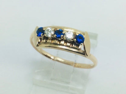 14k Yellow Gold Round Cut September Birthstone & Cubic Zirconia (CZ) Ring