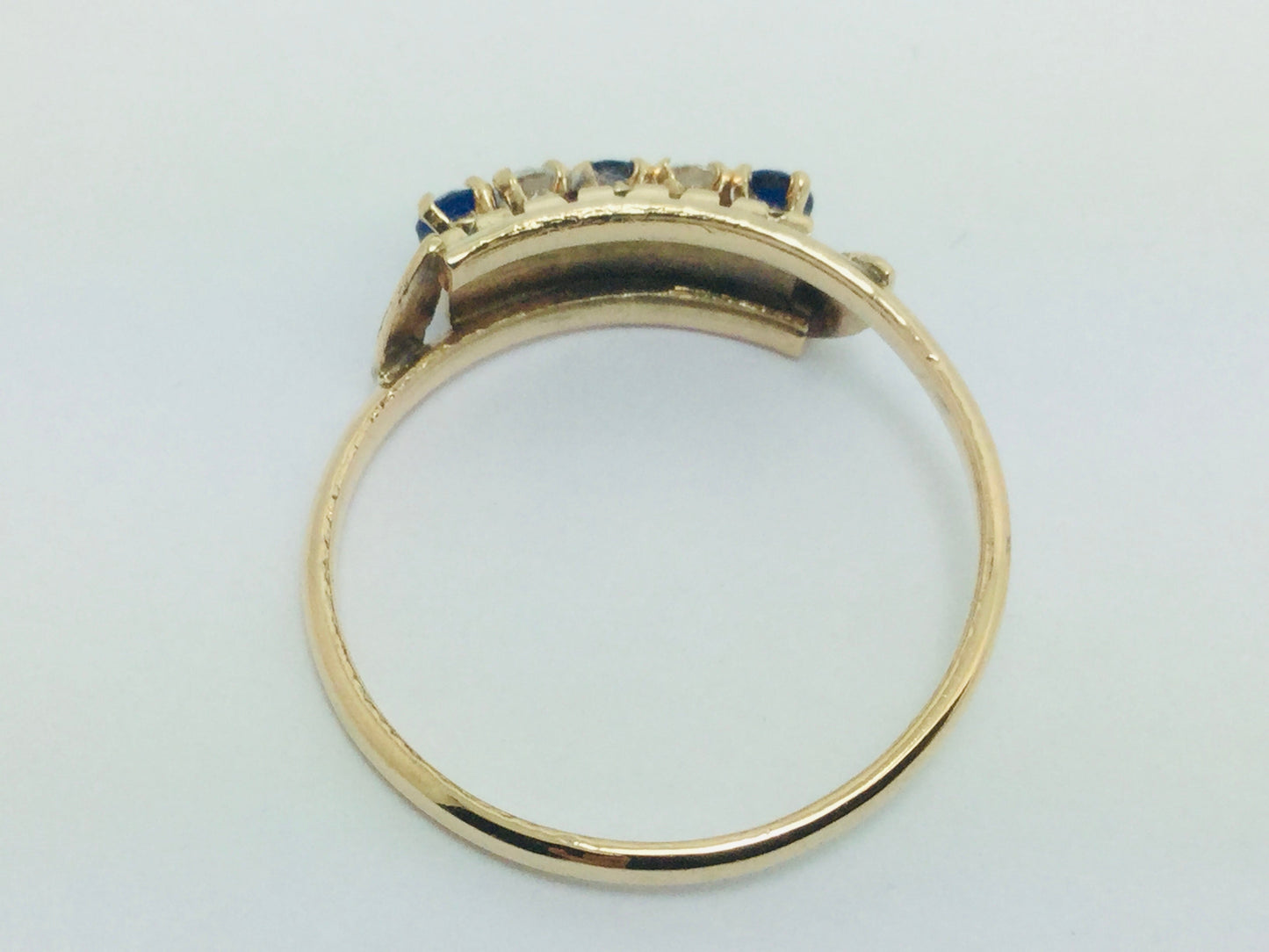 14k Yellow Gold Round Cut September Birthstone & Cubic Zirconia (CZ) Ring