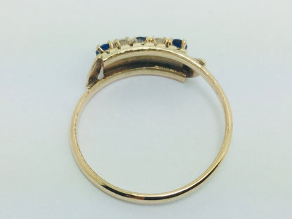14k Yellow Gold Round Cut September Birthstone & Cubic Zirconia (CZ) Ring