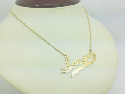 14k Yellow Gold 'Sonya' Cursive Name Necklace