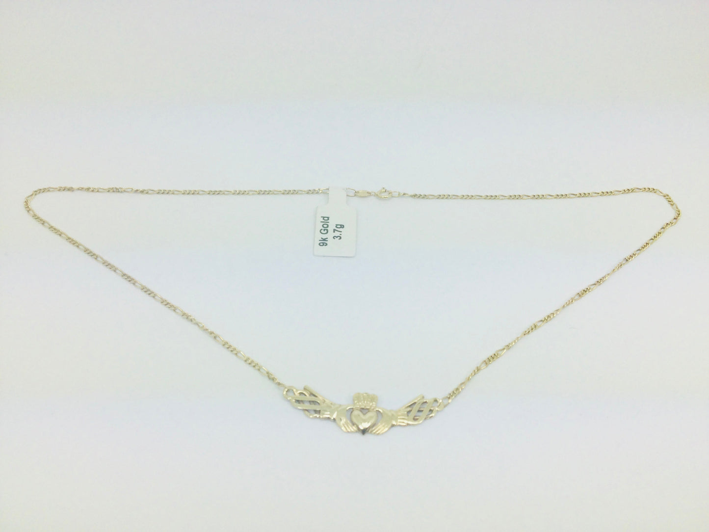 9k Yellow Gold Claddagh Irish Necklace