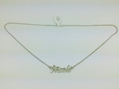 10k White Gold Round Cut 3pt Smoky Topaz 'Nicole' Name Necklace