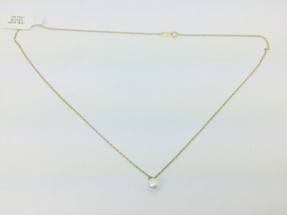 10k Yellow Gold Genuine Pearl June Birthstone Necklace