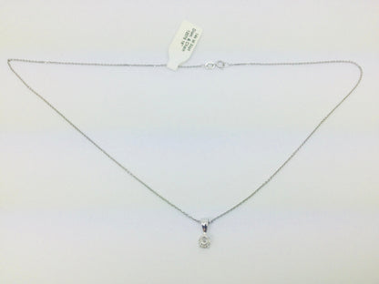 14k White Gold Round Cut 0.3ct Diamond Solitaire Necklace