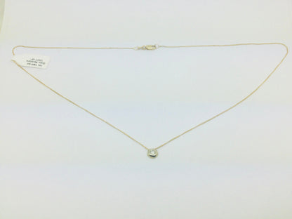 14k Yellow and White Gold Round Cut 6pt Diamond Solitaire Necklace